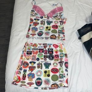 Omighty top and mini skirt set